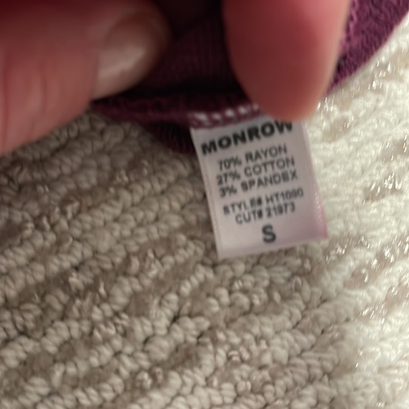 Monrow Purple super soft sweater/sweatshirt with open back (S) - Picture 4 of 5